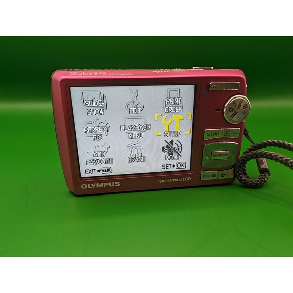 COPY - Olympus STYLUS 840 Pink Digital Zoom Camera 8 Megapixel For Parts - Picture 4 of 8